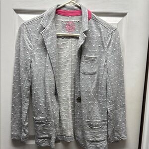 Gray Women's Blazer with Pink Accents